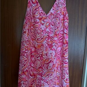 Lilly Pulitzer Pink and Orange Swirl Midi Dress